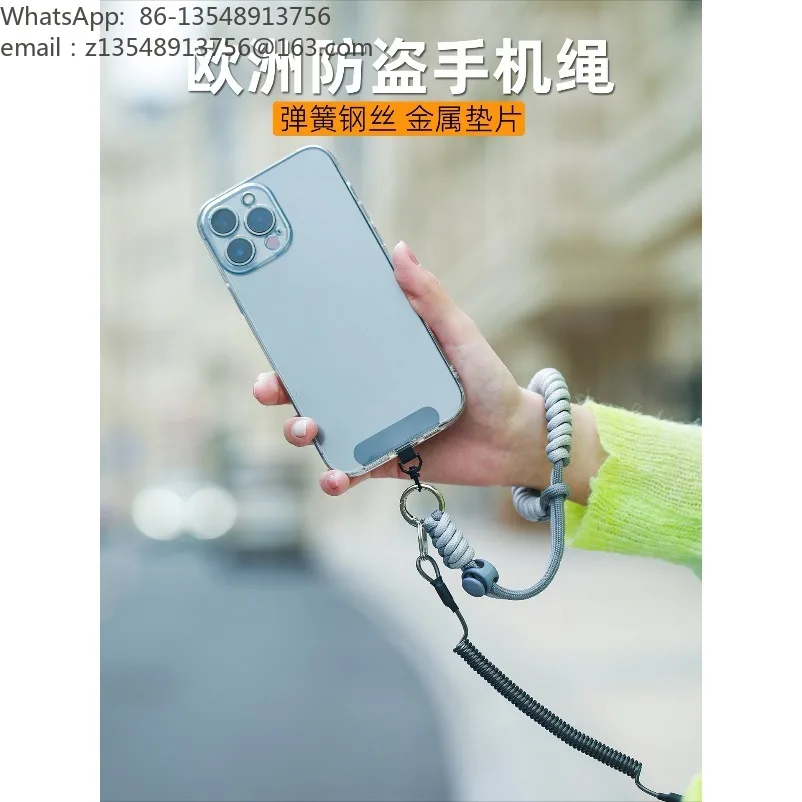 Mobile phone anti-theft rope three-in-one wrist telescopic lanyard anti-theft artifact