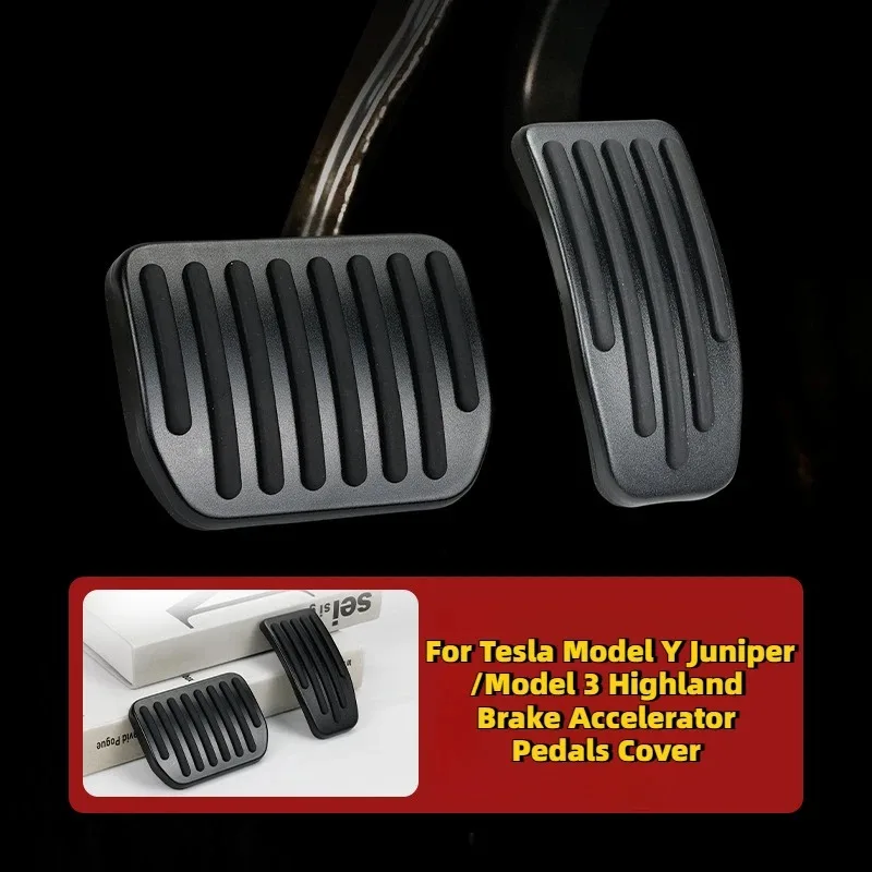 Für Tesla Model Y Juniper/Model 3 Highland Brake Gaspedale Abdeckung Fußpedale Pads Shell Aluminiumlegierung 2027-2025 – Detail 1