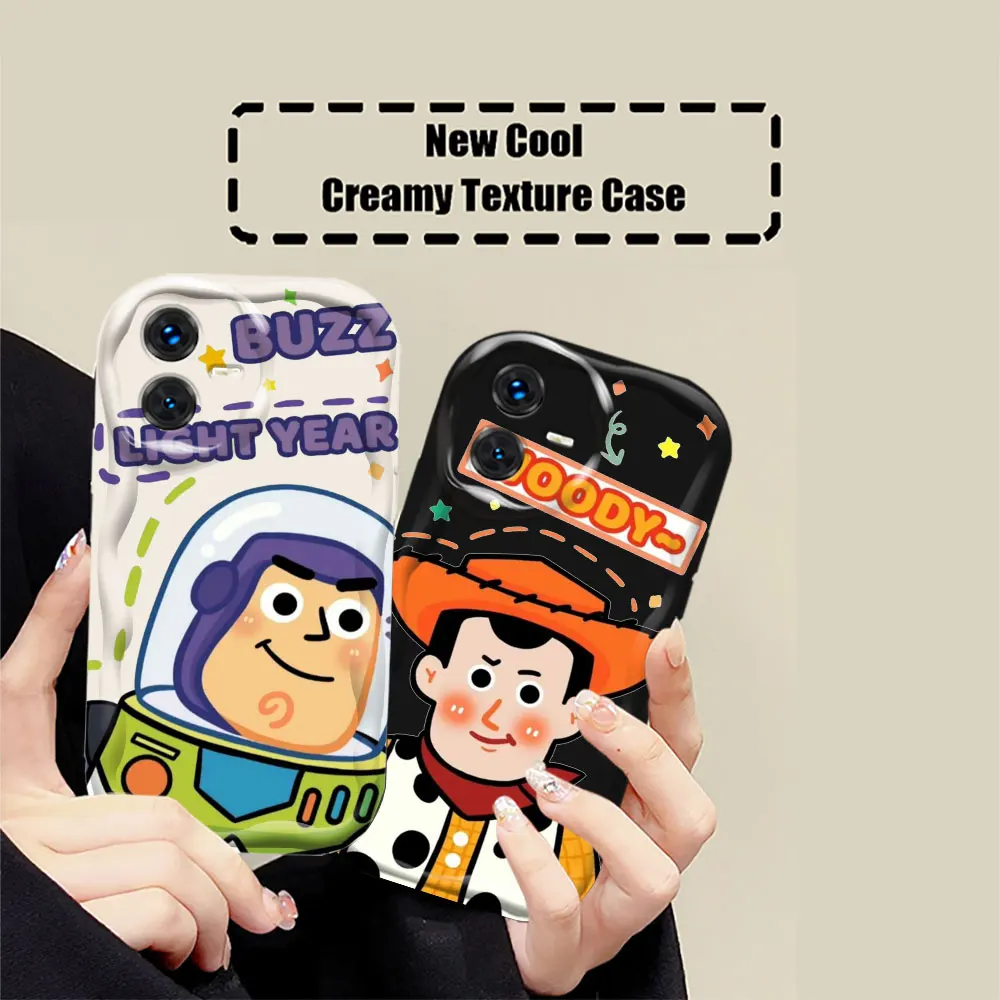 Disney Toy Story Woody Buzz Case For VIVO Y100 Y93 Y91 Y85 Y78 Y77 Y76 Y73 Y50 Y36 Y35 Y28 Y22S Y21 Y21T Y20 Y19 3D Wave Cover