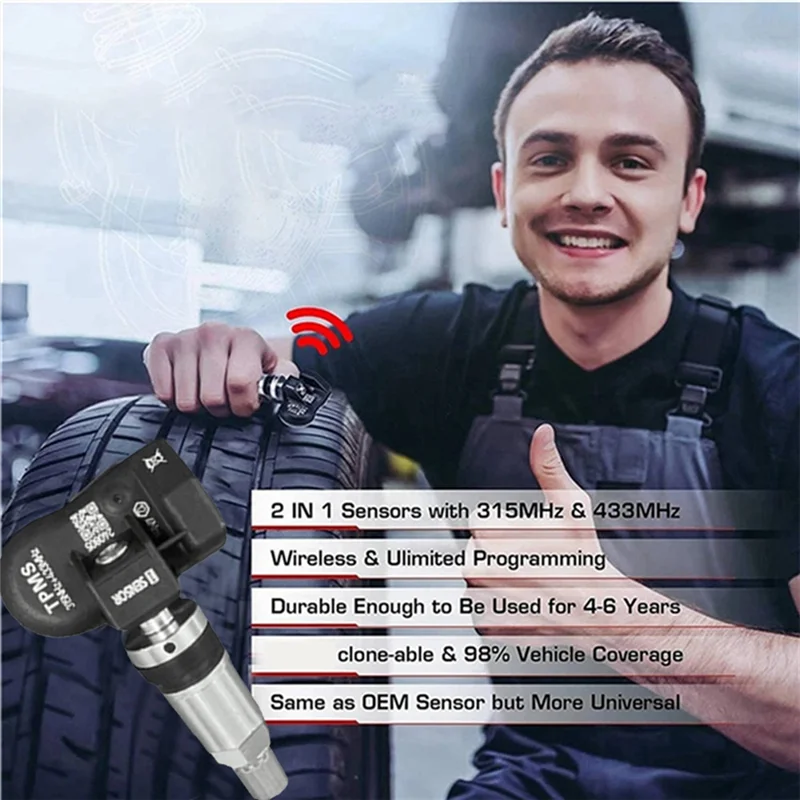 

11Pcs TPMS Tire Pressure Sensor For Autel Tool TS408 TS508 ITS600 315MHZ & 433Mhz 2 In 1 Programmable MX Sensor Monitor