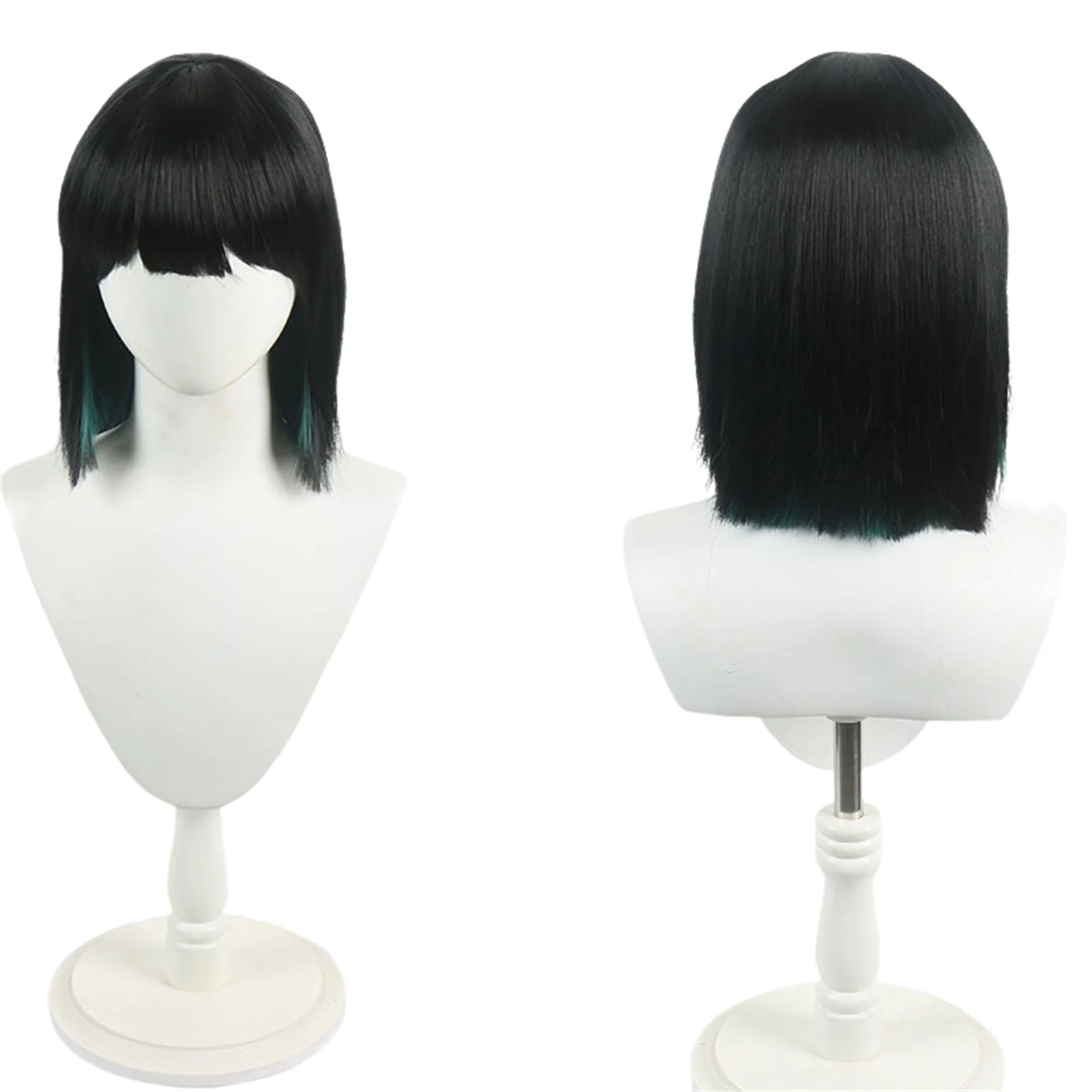 

Anime Sua Cosplay Wig Synthetic Fiber Black Short Hair Realistic Scalp Top Split-Color Short Hair Halloween Carnival