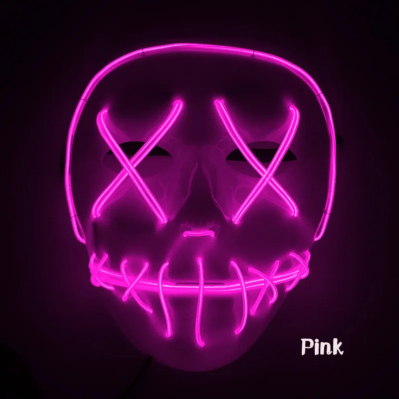 Cosplay Light Up Purge Election Year Mask Scary Movie Horror Props Haunted House Luminous Masks For Carnival Glowing Decoration
