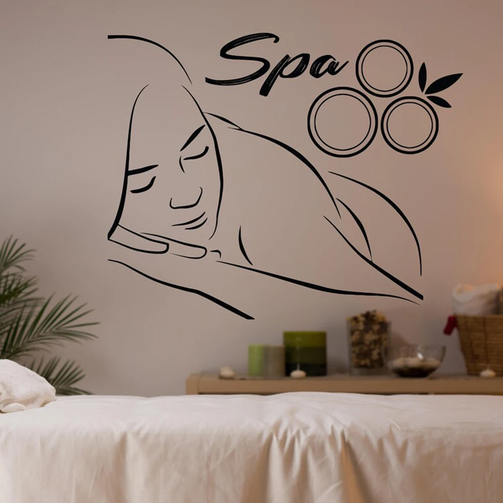 SPA Beauty Salon Wall Decals Spa Therapy Beauty Vinyl Wall Sticker SPA Beauty Salon Home Decor Sticker Spa Wellness Decals A656