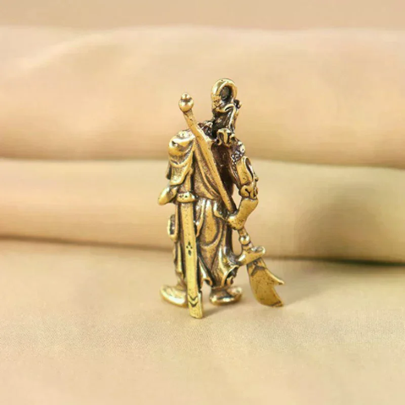 Solid Pure Copper Guan Gong Knife  Car Keychain Pendants Luggage Bag Hanging Jewelry Accessories Brass Key Chain Ring