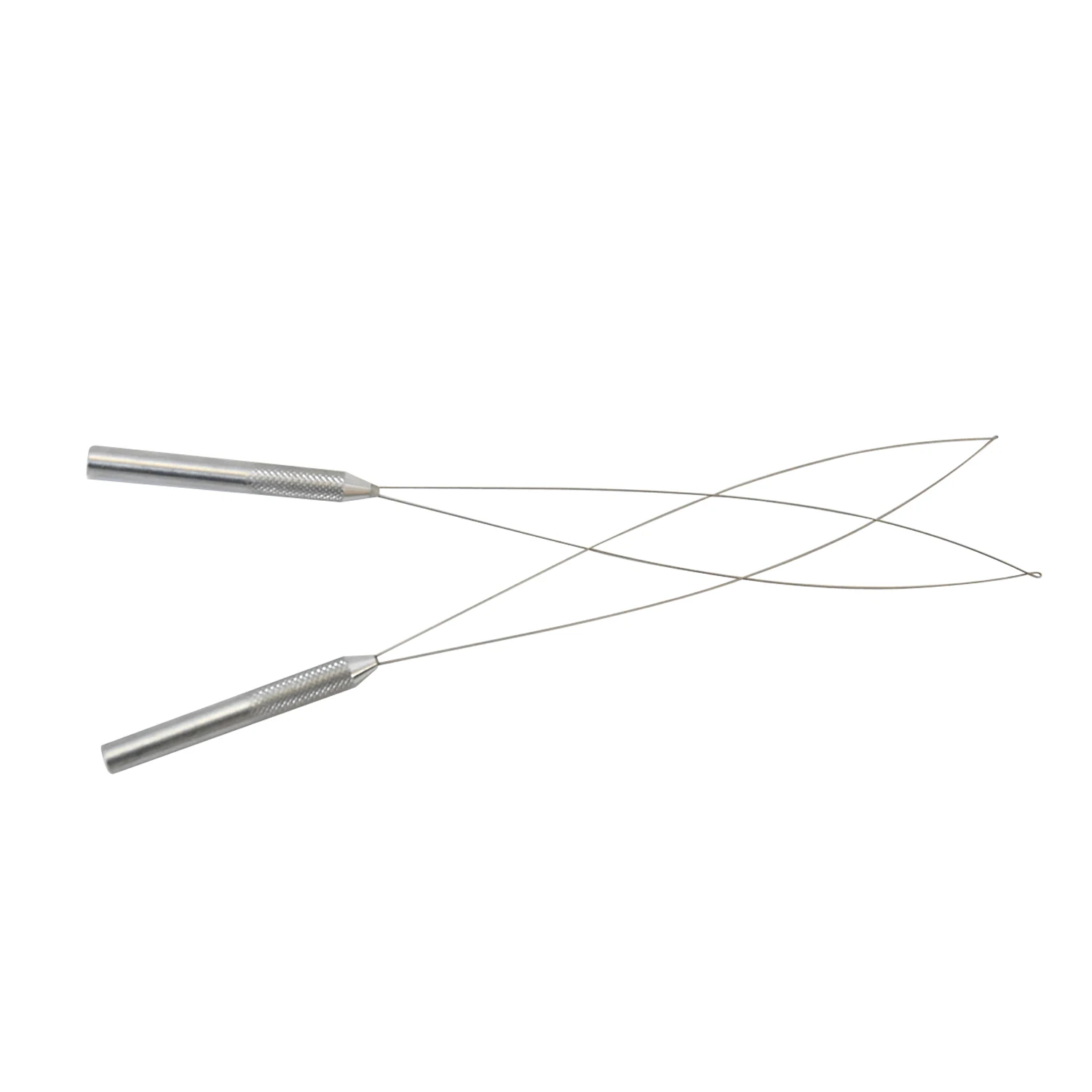 2Pcs Micro Rings/ Beads/ Links Threader Aluminum Handle Pulling Hook Loop for Micro Rings Beads Hair Extensions Loop
