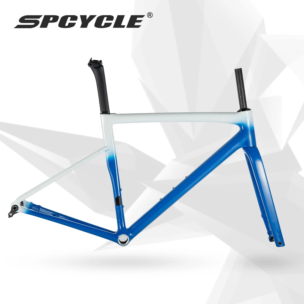 

Велосипедная рама SPCycle Super Light R088 для шоссейных велосипедов, максимальный размер шин 700x32C, BSA, UDH, полностью интегрированная система привода, комплект рамы для гоночного шоссейного велосипеда