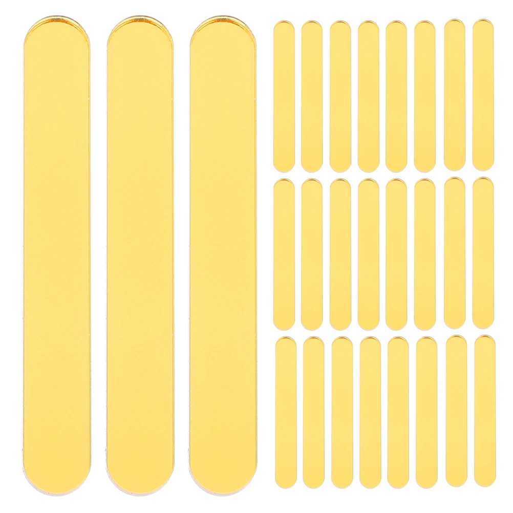 

40 Pcs Handmade Ice Cream Sticks DIY Dessert Baking Craft Acrylic Making Tool Golden