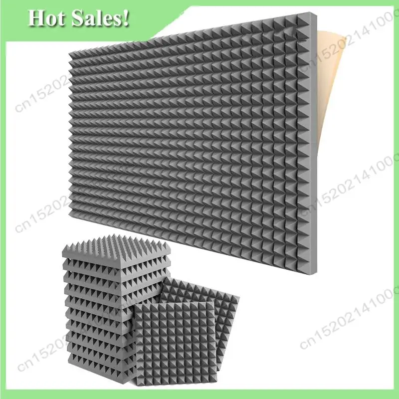 -FDDT 120 Pack Self-Adhesive Sound Proof Foam Panels 2Inch X 12Inch X 12Inch Acoustic Panels, For Home Studio Office