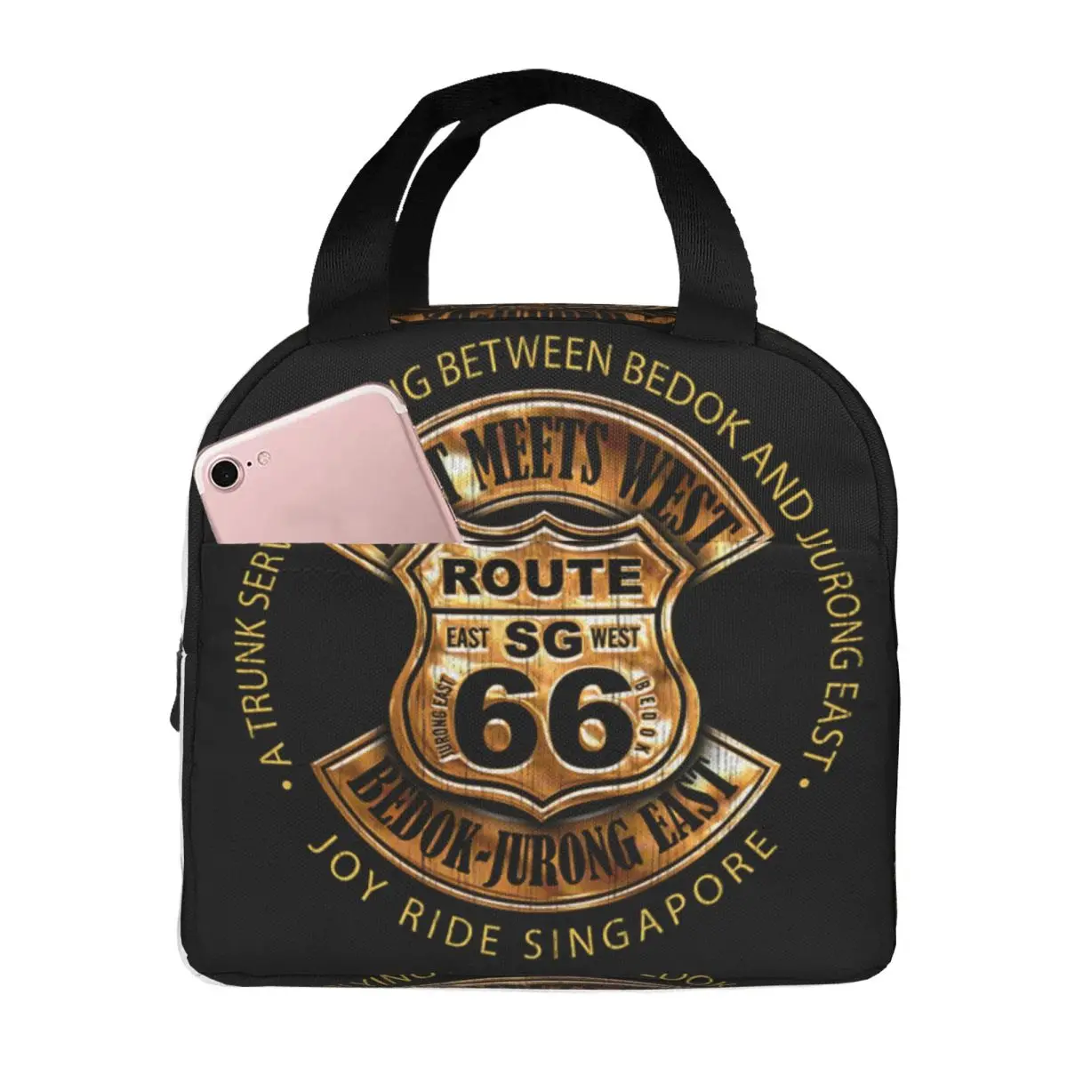 Route 66 Motorcycle Tour Lunch Bag Women Cooler Thermal Insulated Lunch Box for School