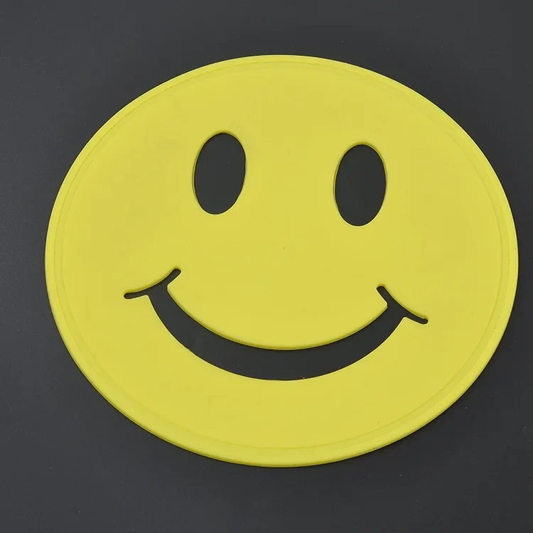 round Bowl Placemat Silicone Placemat Smiley Face Non-Slip Mat High Temperature Resistant round Heat Proof Mat