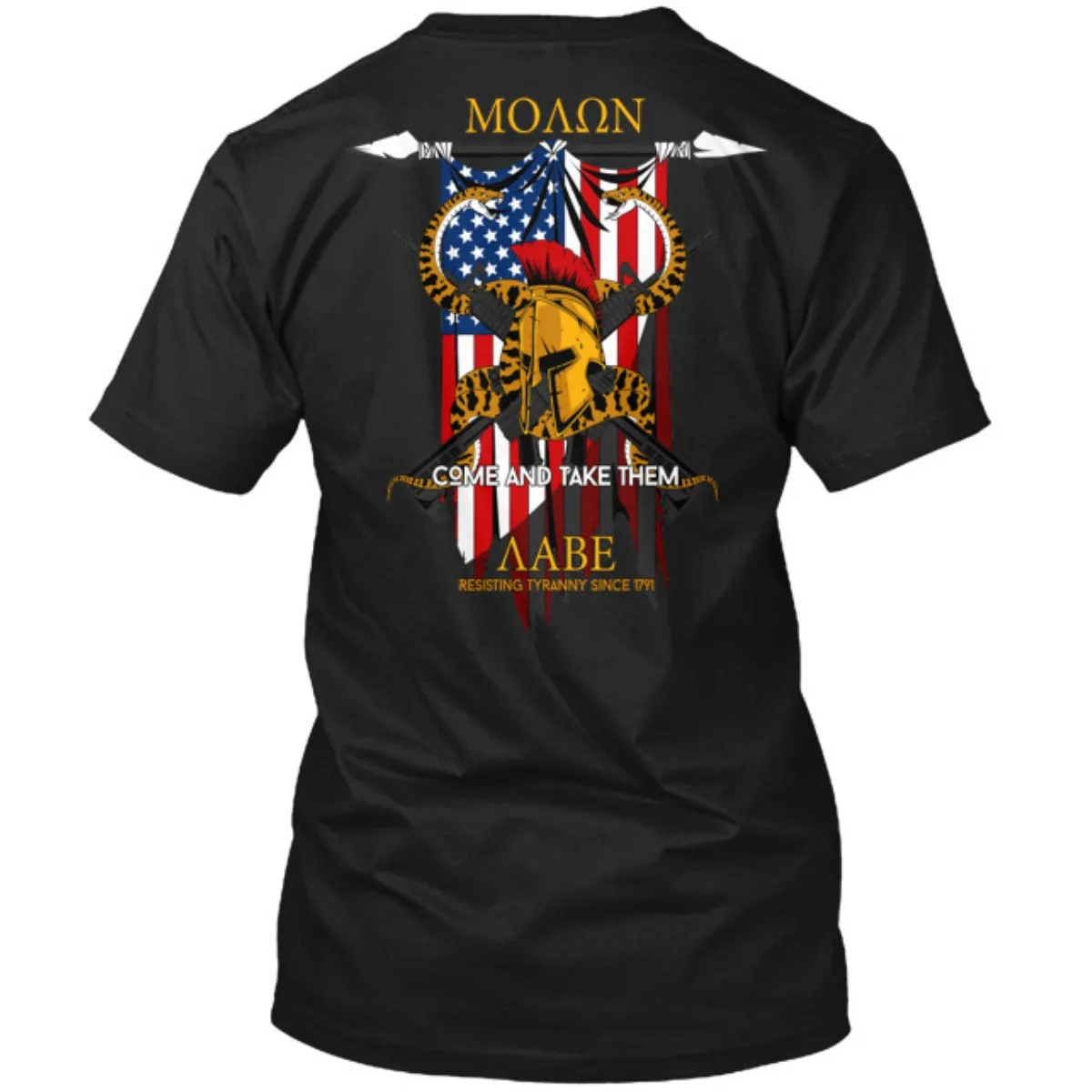 

Come and Take Them Spartan Helmet USA Flag Molon Labe T-Shirt 100% Cotton O-Neck Short Sleeve Summer Casual Mens T-shirt