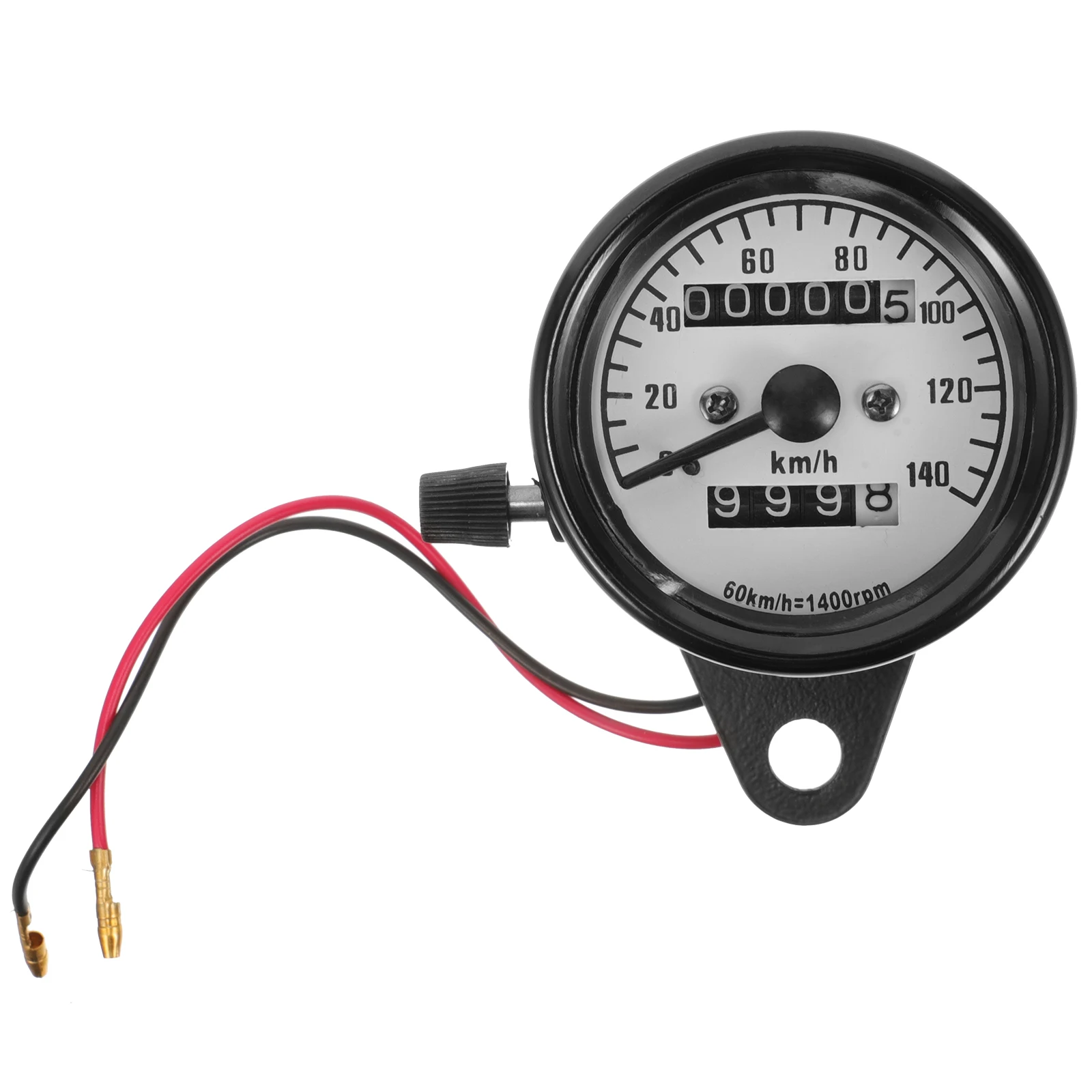 

Retro Modified Dual Odometer Electroplated Shell White Dial Motorcycle Speedometer Gauge Meter Replacement For Bike