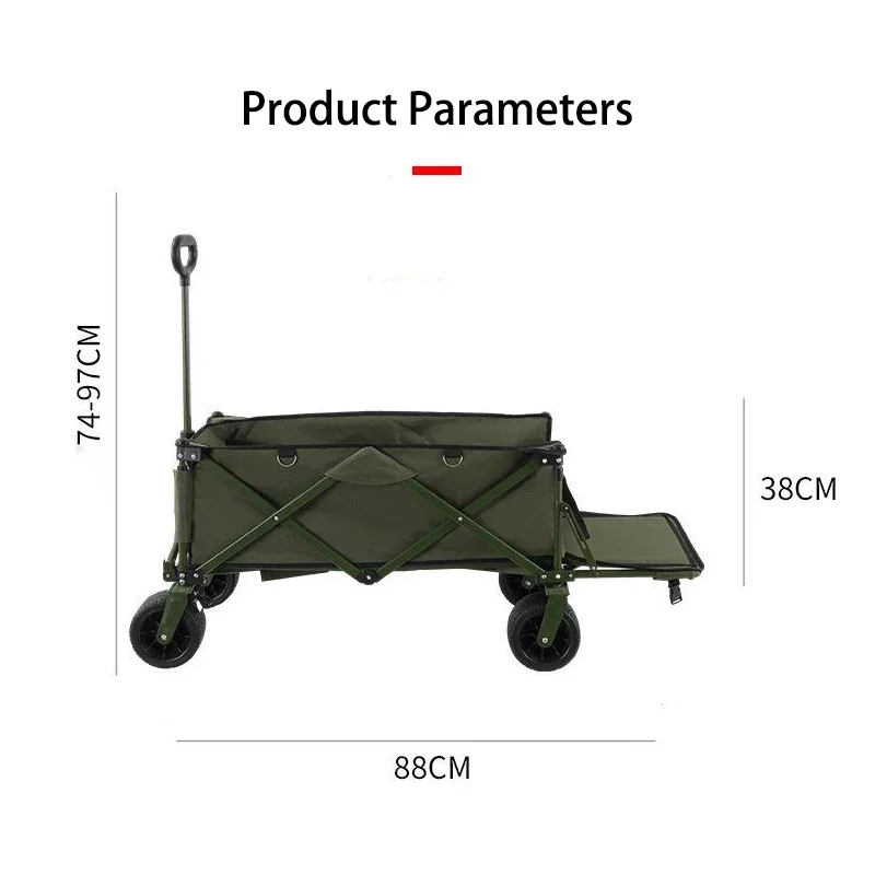 Portable Garden Camping Beach Trolley Cart Collapsible Foldable Portable Picnic Wagon Cart