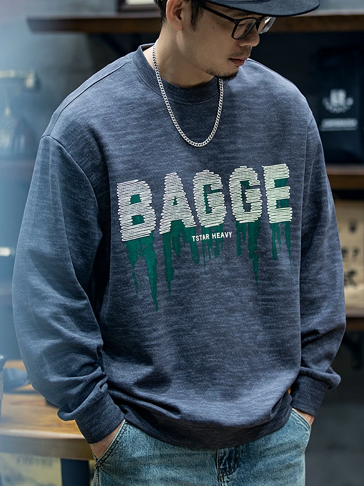 American Style Long Sleeve Hoodie Men's Spring Loose Trendy Brand round Neck Large Size Casual Outerwear for Young Men