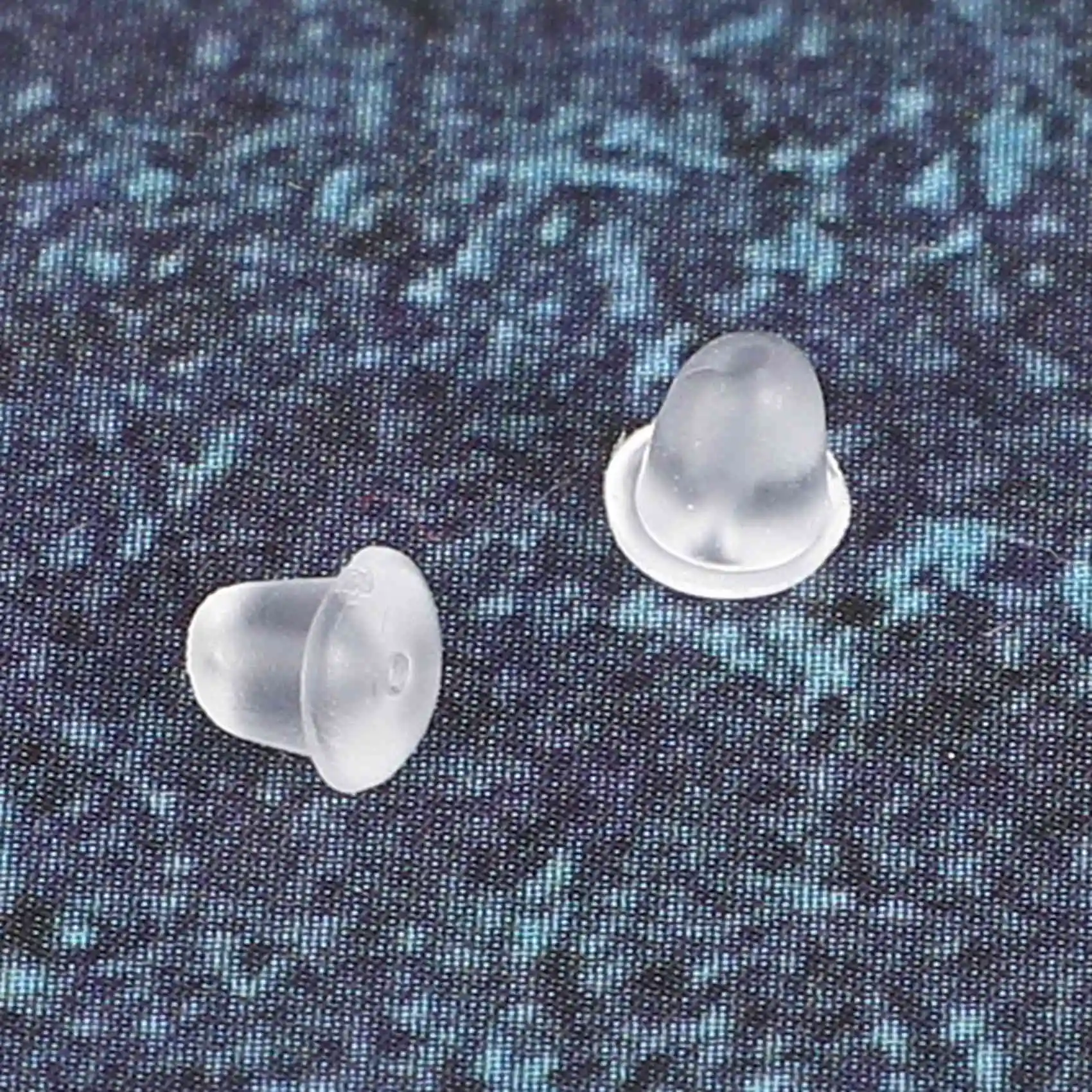 A89E-100 Stück durchscheinende Gummi-Ohrringstopper-Verschlüsse, weiß, 4 mm x 6 mm