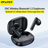 Awei T36Pro ENC Bluetooth Earphones V5.3 Wireless Sports Headphones Hifi Stereo TWS Gaming Earbuds Headset Gamer  With Dual Mic