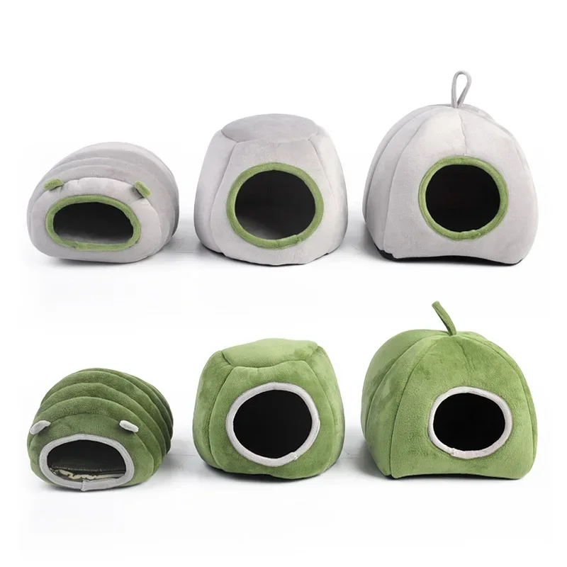 Semi-Closed Pet Sheep Shape Nest, Soft Support Warm Windproof Cotton House for Hamster Hedgehog Guinea Pig Small Pets