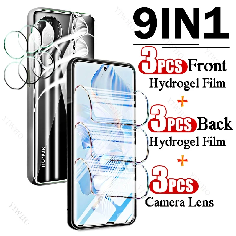 9in1 Full Covers Front Back Hydrogel Film for Huawei Honor 80 ANN-AN00 Fingerprint Screen Protectors for Honor80 Camera Lens HD