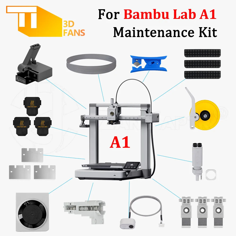 

Для Bambu Lab A1/A1 мини-детали принтера, комплект для обслуживания с резаком для нити, скребок для трубок из ПТФЭ, основание датчика очистки стеклоочистителя