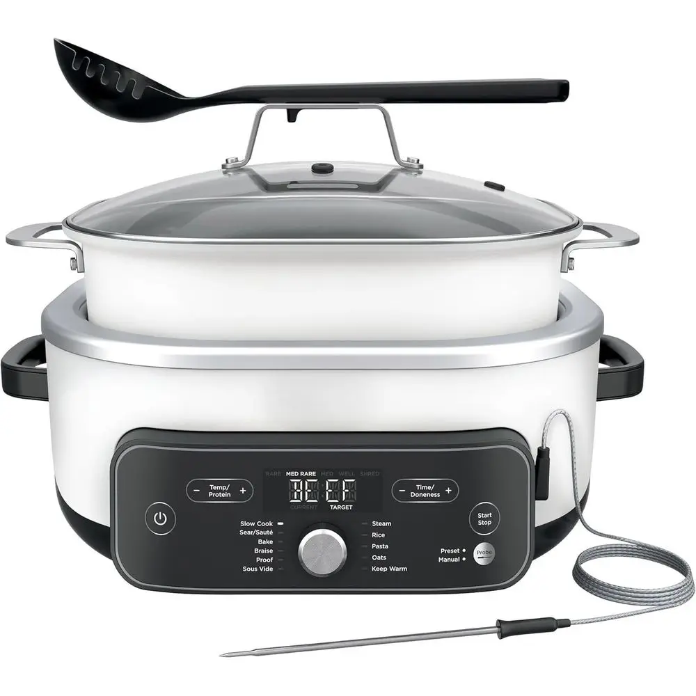 oodi PossibleCooker PRO 8.5Qt Multicooker 8 in 1 Slow Cooker, Dutch Oven, Steam Bake Roast Sear Sauté Bread Maker Warmer, Glass
