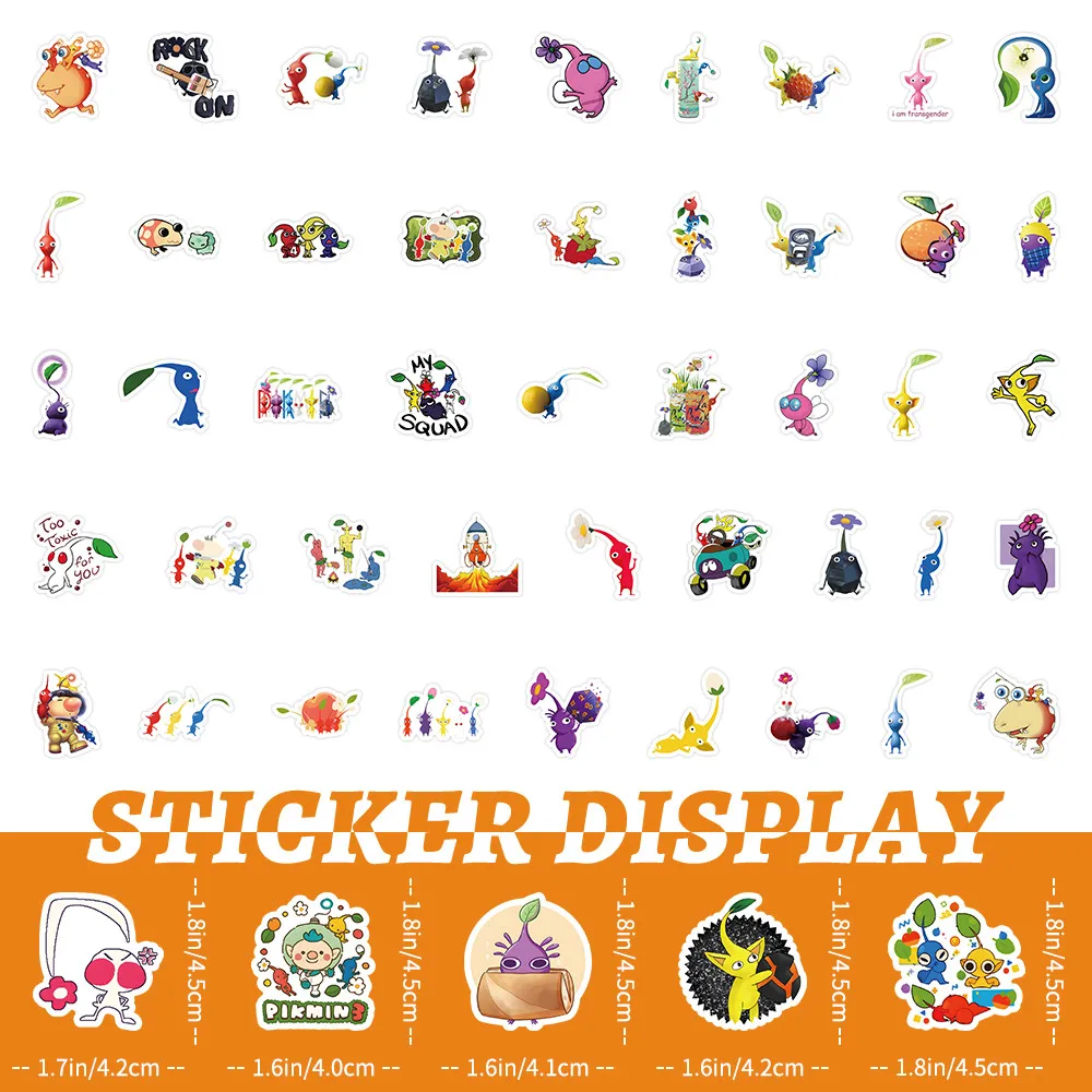 100 قطعة من ملصقات بيكمين دودل النباتية اللطيفة - شارات ذات طابع مغامرة للمجلات وجلود الكمبيوتر المحمول وإكسسوارات DIY #6