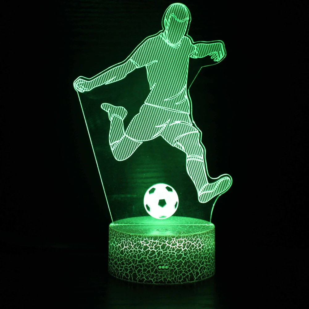 Nighdn Soccer LED Night Light for Kids Acrylic 3D Illusion Lamp 7 Colors Changing Nightlight Gift for Boys Girls Room Decor