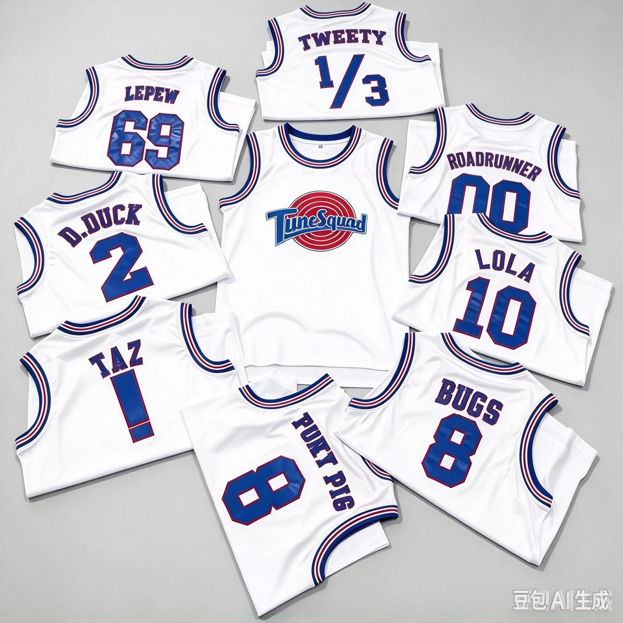 2027 Trillest Space Jam Bugs 1 Lola 10 Murray 22 TAZ D.Duck 2 White Tune Squad Basketball Jersey Men  Clothing Family Matching