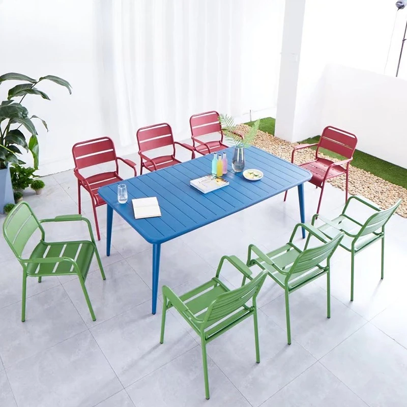 

Wrought iron table and chair combination outdoor decoration adult metal courtyard leisure chair scenic spot furniture