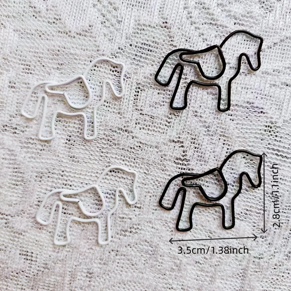 20Pcs Mixed Black White Horse Paper Clips Metal Bookmarks Aesthetic Equestrian Stationery for Teachers Students Horse Lovers