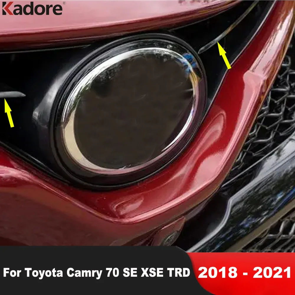 

Front Upper Grille Grill Cover Trim For Toyota Camry 70 SE XSE TRD 2018 2019 2020 2021 Steel Car Racing Grills Strip Accessories