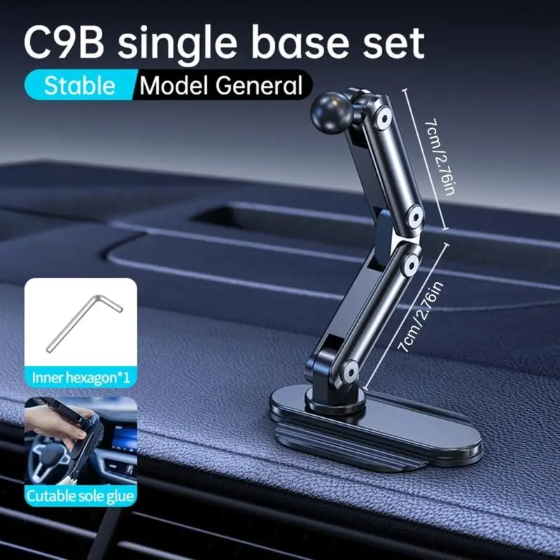 

360 градусов Вращающаяся алюминиевая панель держателя телефона с 17 -миллиметровым шаровым соединением для монтажа приборной