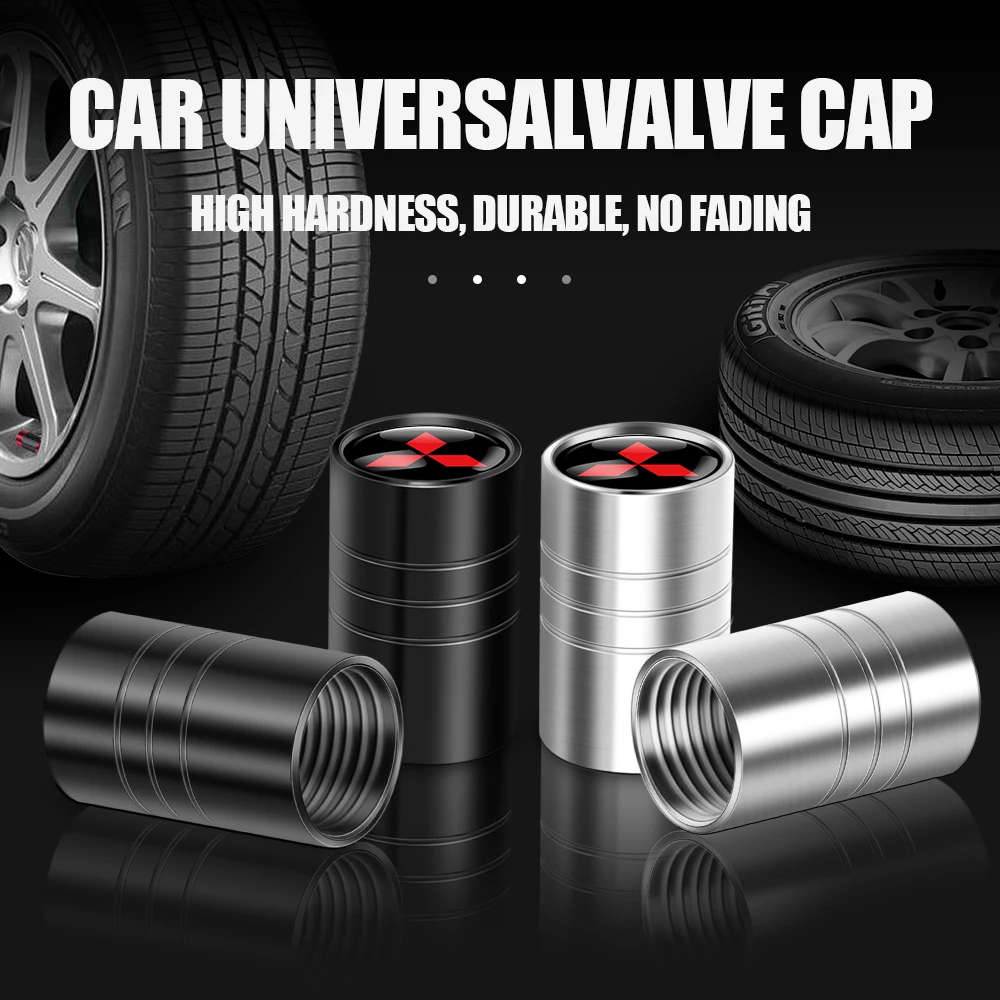 

4Pcs Car Logo Badge Wheel Tire Valve Caps Accessories For Mitsubishi 9 Ralliart EX ASX L200 Colt Outlander Pajero Lancer Eclipse