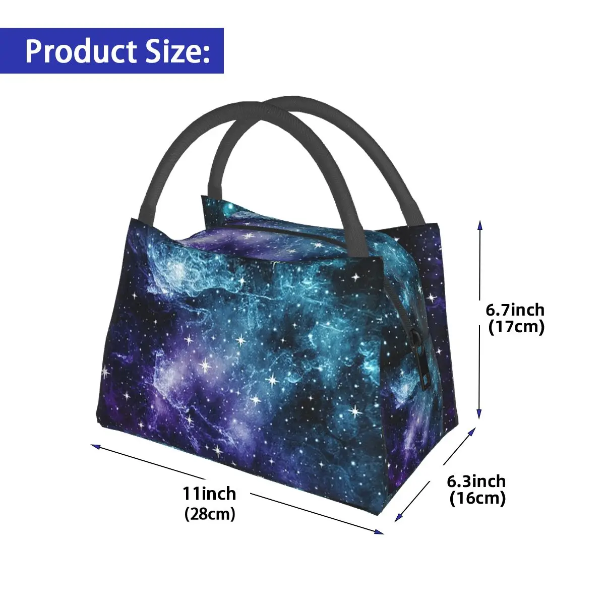 Teal Purple Galaxy Nebula Dream Insulated Lunch Bag for Women Kids Portable Food Boxes Thermal Lunch Box Tote