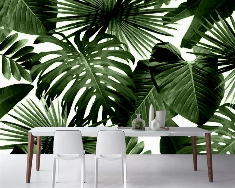 Custom wallpaper living room bedroom murals retro tropical rainforest palm banana leaves living room TV 3d wallpaper