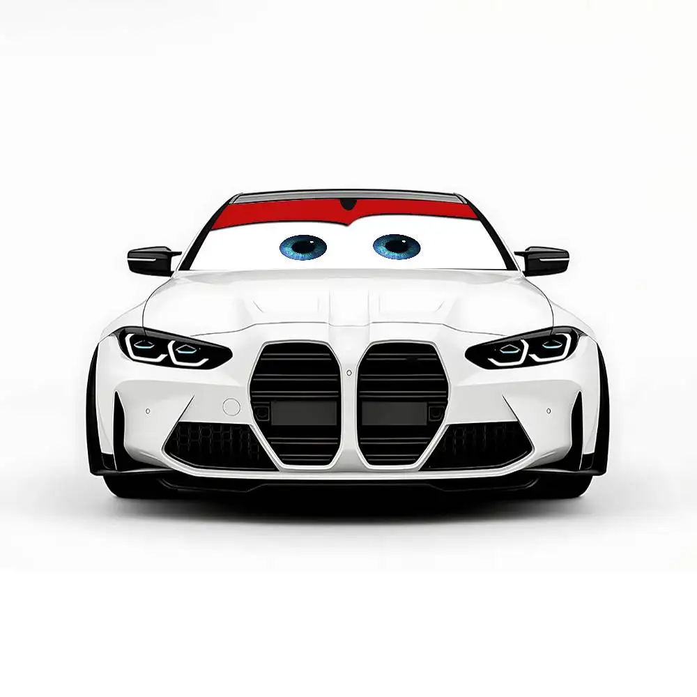 L-Lightning M-McQueen عيون سيارة ظلة غطاء الزجاج الأمامي حماية من الأشعة فوق البنفسجية اكسسوارات السيارات قناع للسيارات