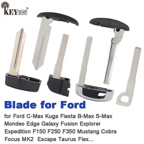 KEYECU Rmote 키 블레이드 전용 블레이드 Ford C-Max Kuga Fiesta B-Max S-Max Mondeo Edge Galaxy Fusion Explorer Expedition F150 F250