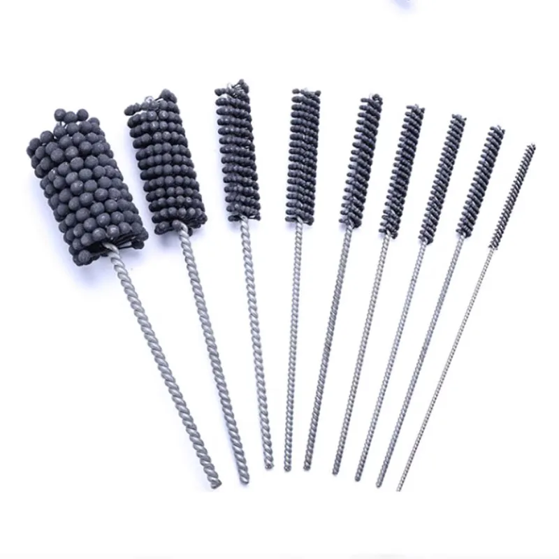 Silicon carbide polishing ball brush Grit#320 Internal honing valve block deburring cylinder cleaning decarbonization brush