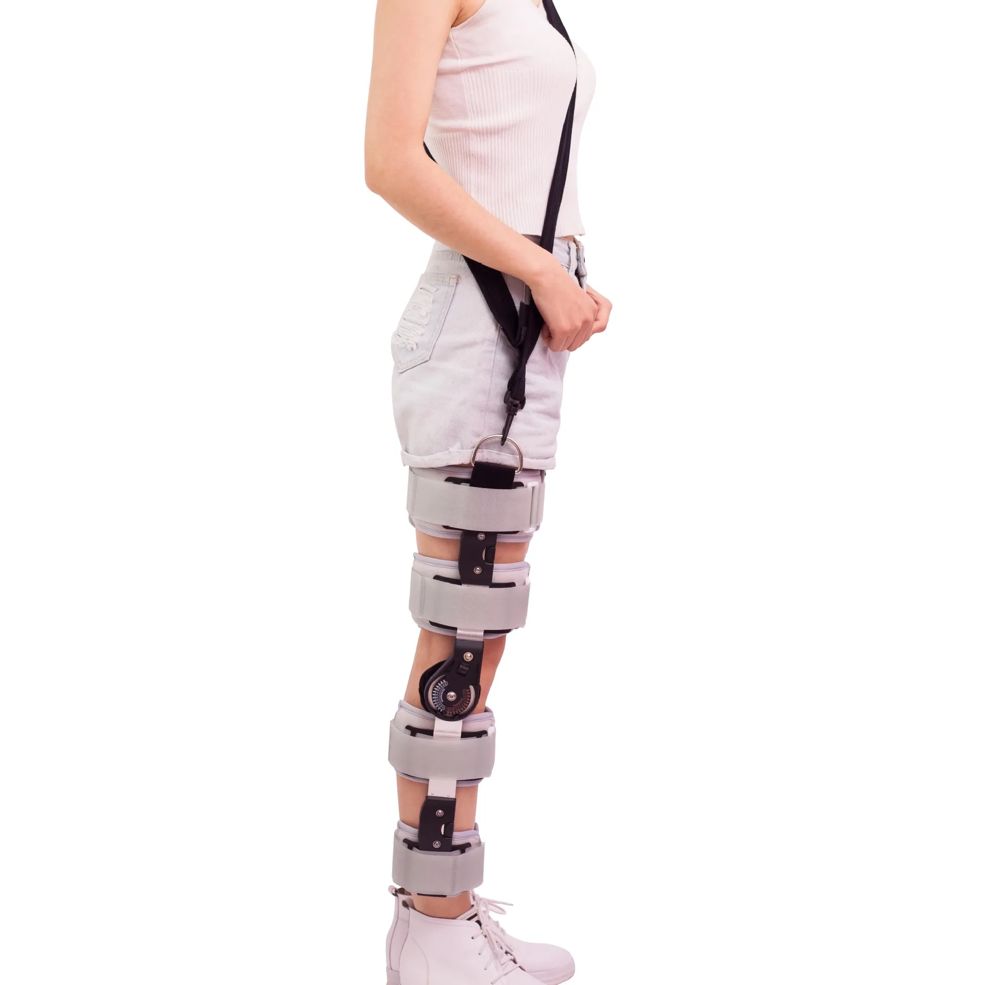 Hinged Knee Brace Immobilizer Orthosis Stabilizer for ACL MCL PCL Injury, Medical Orthopedic Support Stabilizer After Surgery