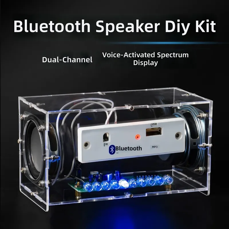 for WK-56-73D Bluetooth Small Audio DIY Kit Two Channel Multi Function Music Spectrum MP3 Power Assembly