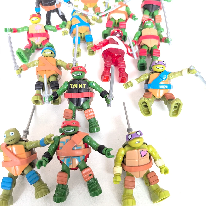 Genuine Playmates Teenage Mutant Ninja Turtles Leo Raph Mike Don Mini Hand Puppet The Joints Can Move Assembled Figurines