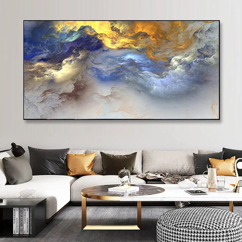 Abstract Colorful Blue Cloud Canvas Painting Landscape Posters And Prints Modern Wall Picture Living Room Home Decor No Frame