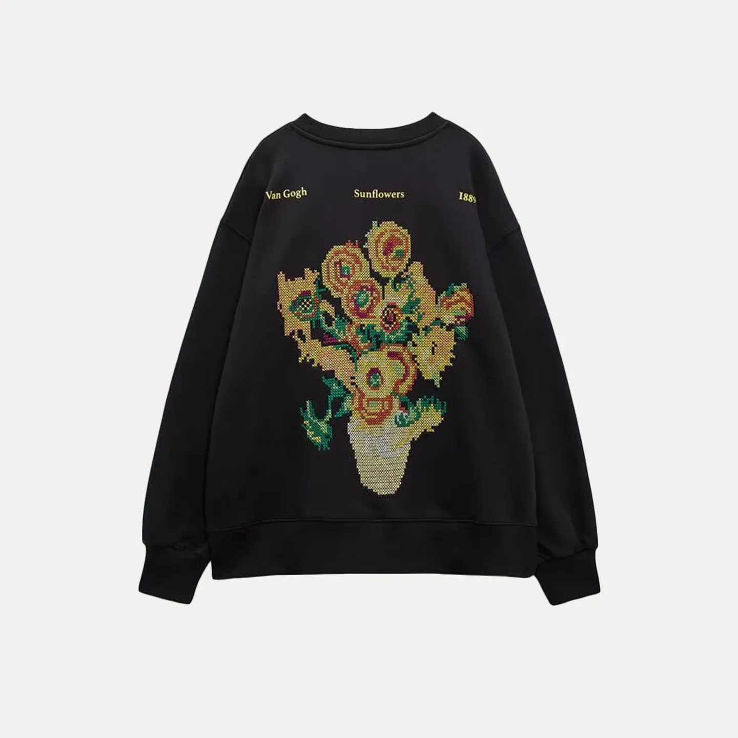 2022 Winter Neues Damen-Sweatshirt mit Blumenstickerei, vielseitig einsetzbar, personalisierbar, lockere Passform, lang, Sve, rund, für den Pendelverkehr...