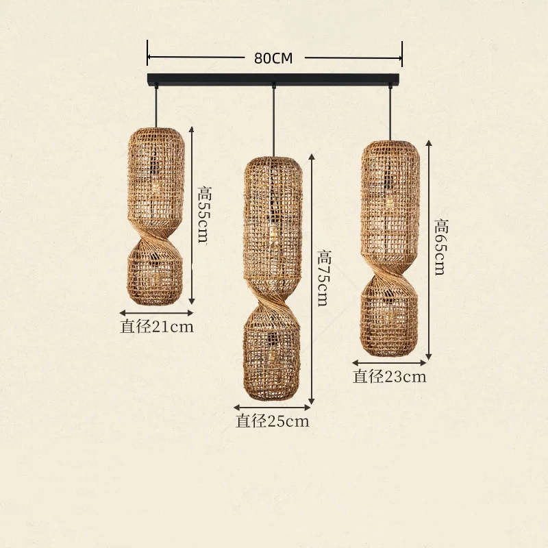 Japanse Wabi Sabi Retro Rotan Hanglamp Zen Tea Room Homestay Hotel Restaurant Bar Kroonluchter Home Decor Verlichting