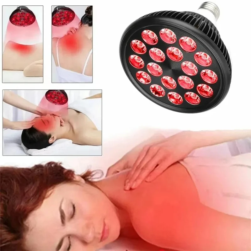 Infrared Physiotherapy Instrument LED Red Light 54W Tripod Bulb Physiotherapy Lamp PAR38 Dual Core 660 850nm