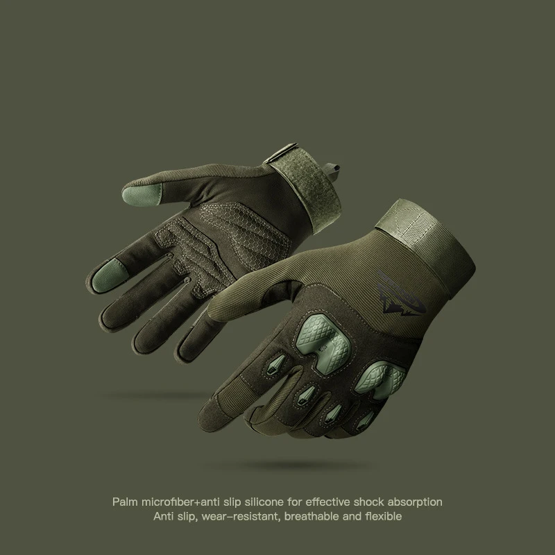 New tactical full finger gloves for men, outdoor sports, cycling, mountaineering, military enthusiasts, special forces, combat