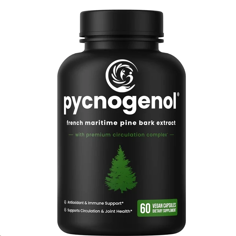 Pycnogenol French Ocean Pine Peel Extract | Excellent Absorption Effect, Black Pepper Extract | Vegetarian, Non GMO 60 Capsules