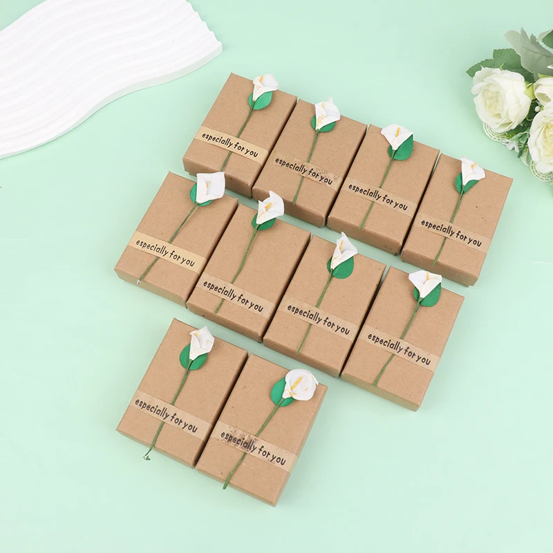 

[YU]2/3/5/10Pcs Jewelry Gift Box Bracelet Necklace Organizer Storage Box Paper Cardboard Packaging Container With Sponge