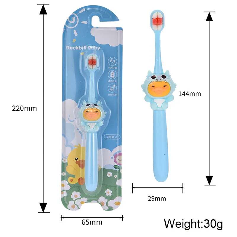 Children's Soft Bristled Toothbrush Cute Cartoon Duck Design Ultra-fine Million Bristle 3-12 Years Old Kids Toothbrush Oral Care