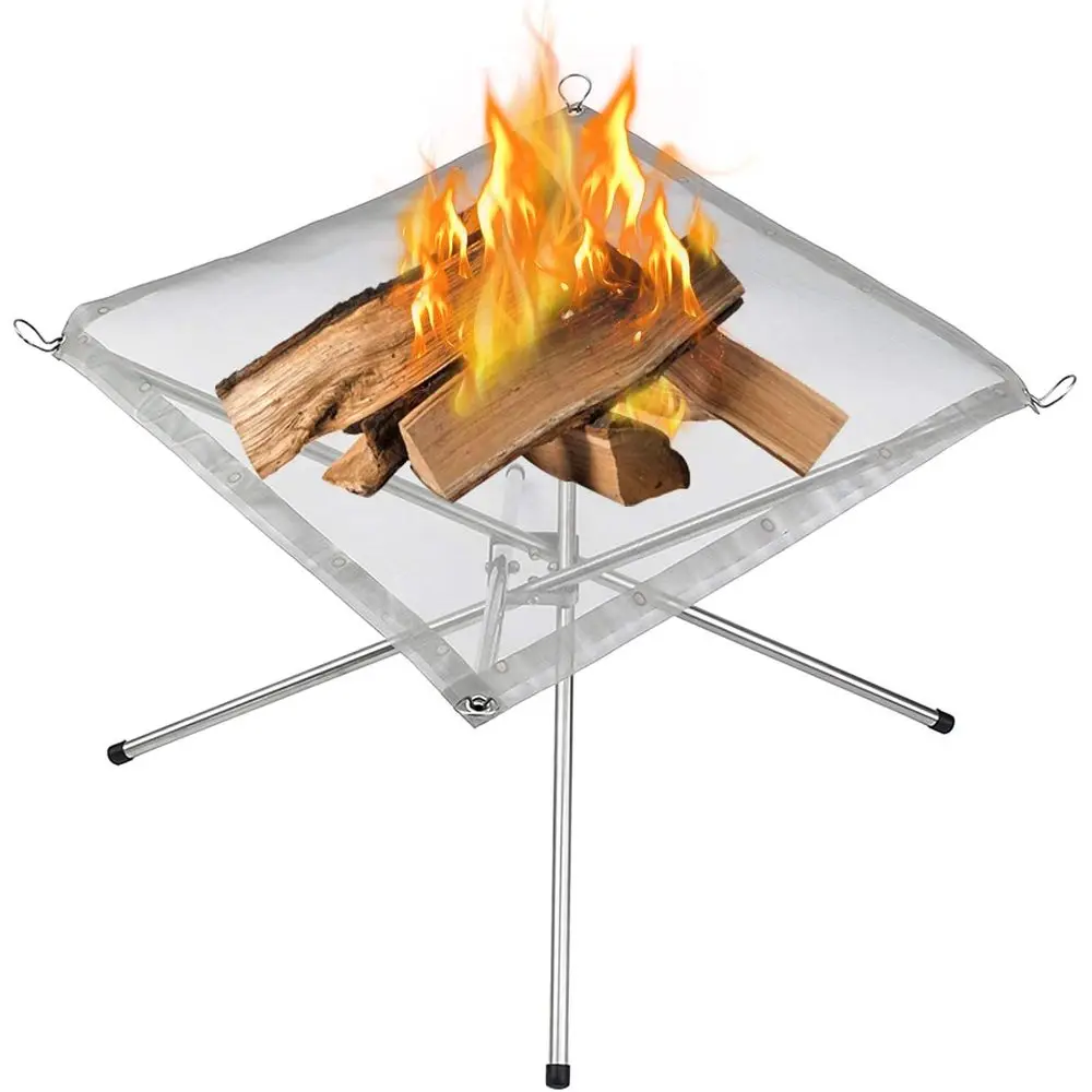 Upgraded 22 Inch Stainless Steel Collapsible Fire Pit for Wood Burning, Ideal for Camping, Backyard, Patio, and Garden (with Car