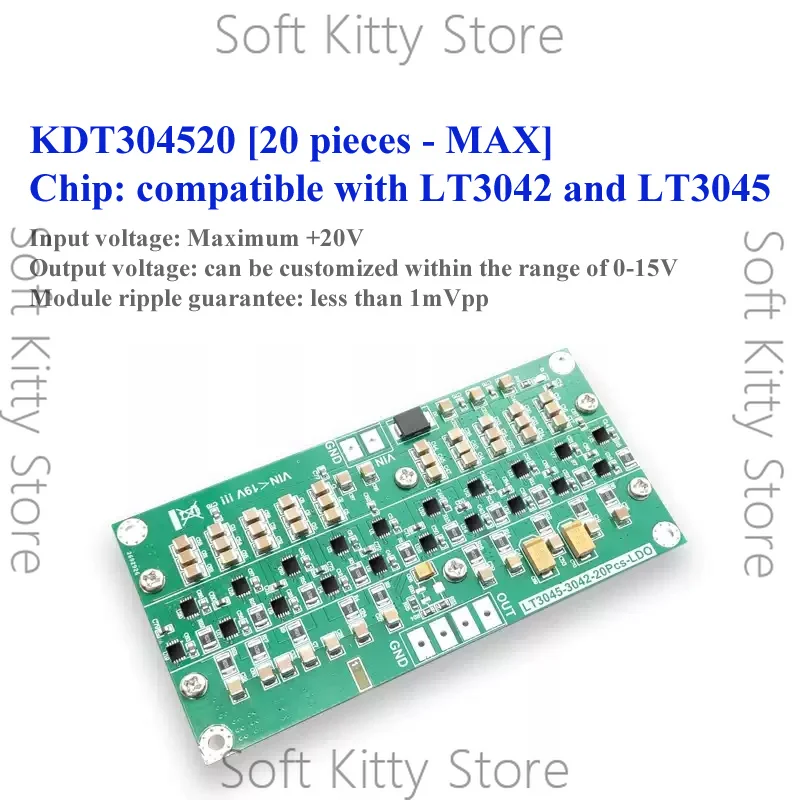 LT3045/LT3042 power module, precision voltage regulator power supply 20 pieces parallel 10A balance current